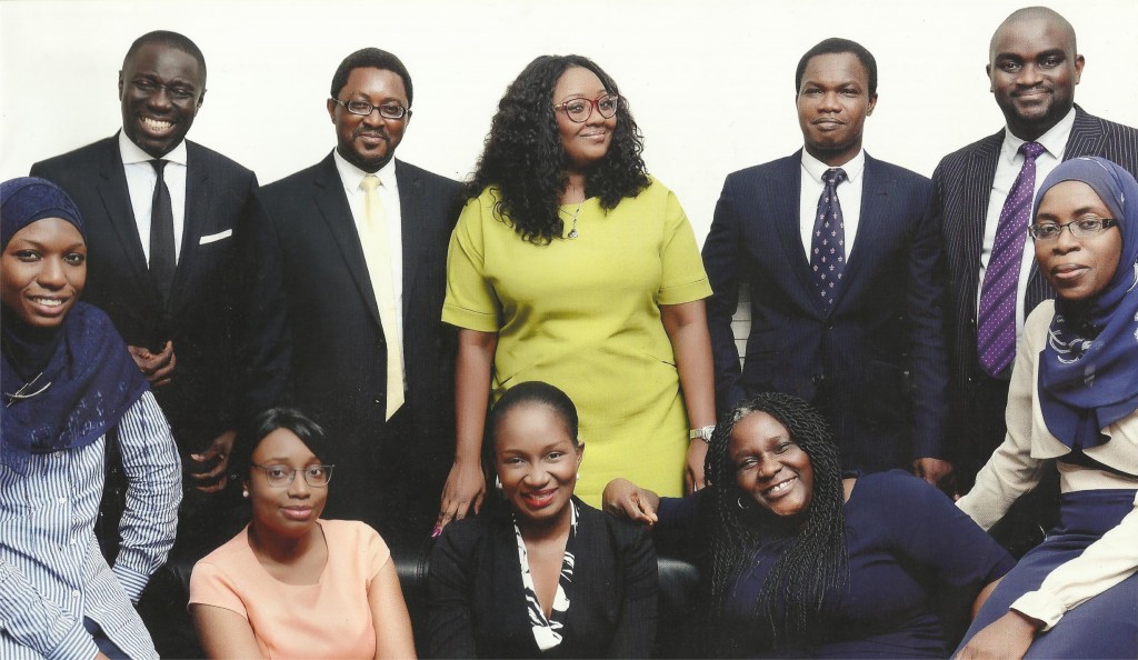 (Banwo & Ighodalo Team) Standing from left: Asue Ighodalo (Partner), Olumide Osundolire (Senior Associate), Aramide Sanni (Associate), Isa Alade (Senior Associate), Kehinde Ojuawo (Partner). Sitting from left: Afeesat Atanda (Associate), Ayodele Faboya (Associate), Tomisin Ojuawo (Associate), Ayotunde Owoigbe (Partner), Azeezah Muse-Sadiq (Senior Associate)