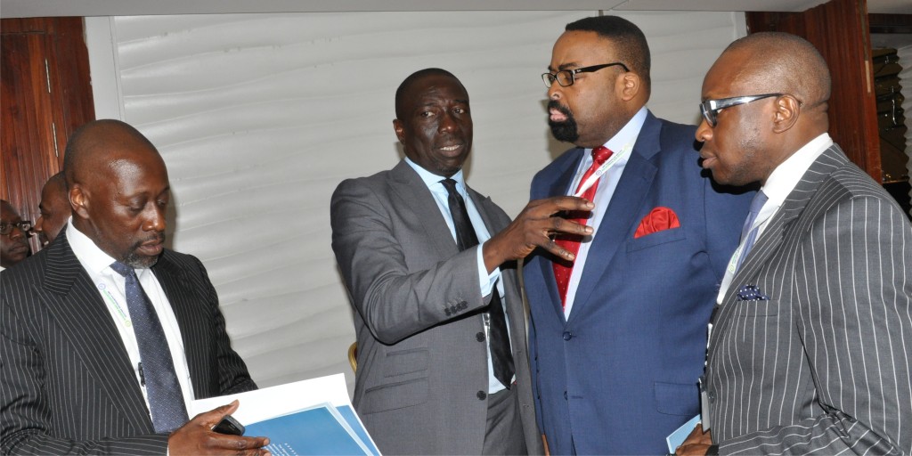 SBL Secretary, Seni Adio, Chairman, Asue Ighodalo, SBL Vice Chairman, Olu Akpata, and Exco member, Mena Ajakpovi, in a discussion during the 2015 SBL Annual Conference in Lagos