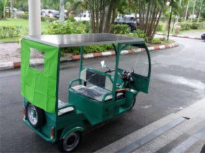 The solar-powered tricycle