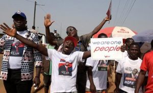 Weah’s supporters dance in Monrovia ahead of the official declaration of result 