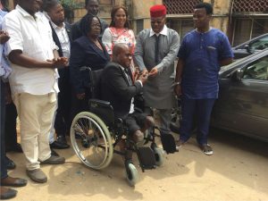 Ubani's Foundation, presented a car and a wheel chair to a physically challenged lawyer