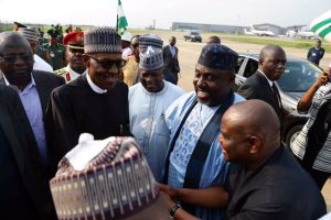 Wike-Okorocha-Other-Some State Governors welcoming President Buhari