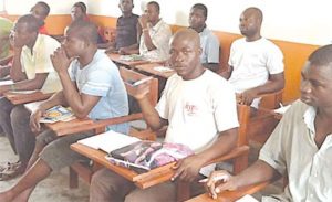 Prisoners in studies classroom