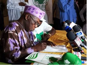 Obasanjo registers with coalition for nigeria