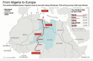 Map of Nigeria-Europe