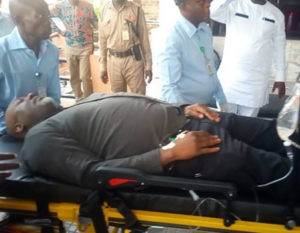 Dino Melaye on a stretcher