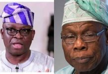 ‘You belong in a zoo’, Ayodele Fayose slams Olusegun Obasanjo in thank-you message