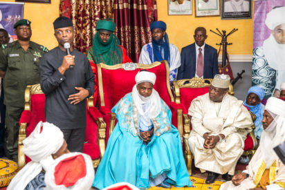 President Yemi Osinbajo at the Palace of Emir of Gusau, Ibrahim Bello in Zamfara