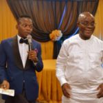 MC Kofi engaging Chief Emmanuel Okon, a former lecturer of the class