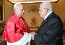 Pope receives Palestinian president Abbas at Vatican