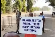 Retired police officers storm National Assembly, accuse senate of delaying pension bill
