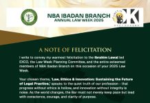 NIGERIAN BAR ASSOCIATION IBADAN BRANCH ANNUAL LAW WEEK 2025